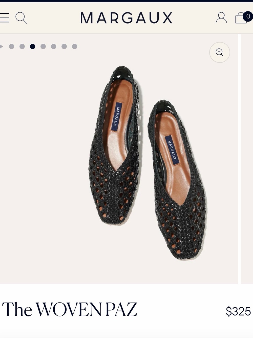 Margaux Black Woven Leather Ballet Flat - Picture 3 of 5